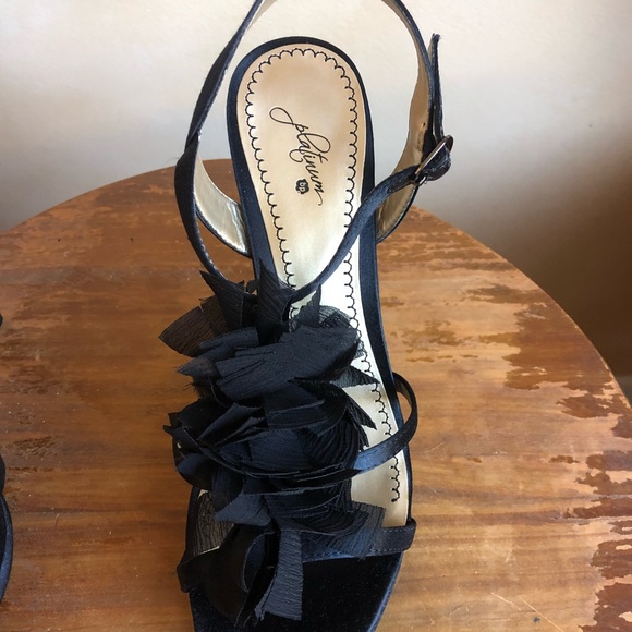Platinum BP Black Satin Sandals - Picture 11 of 12